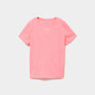 T-shirt col rond manches courtes rose fluo fille