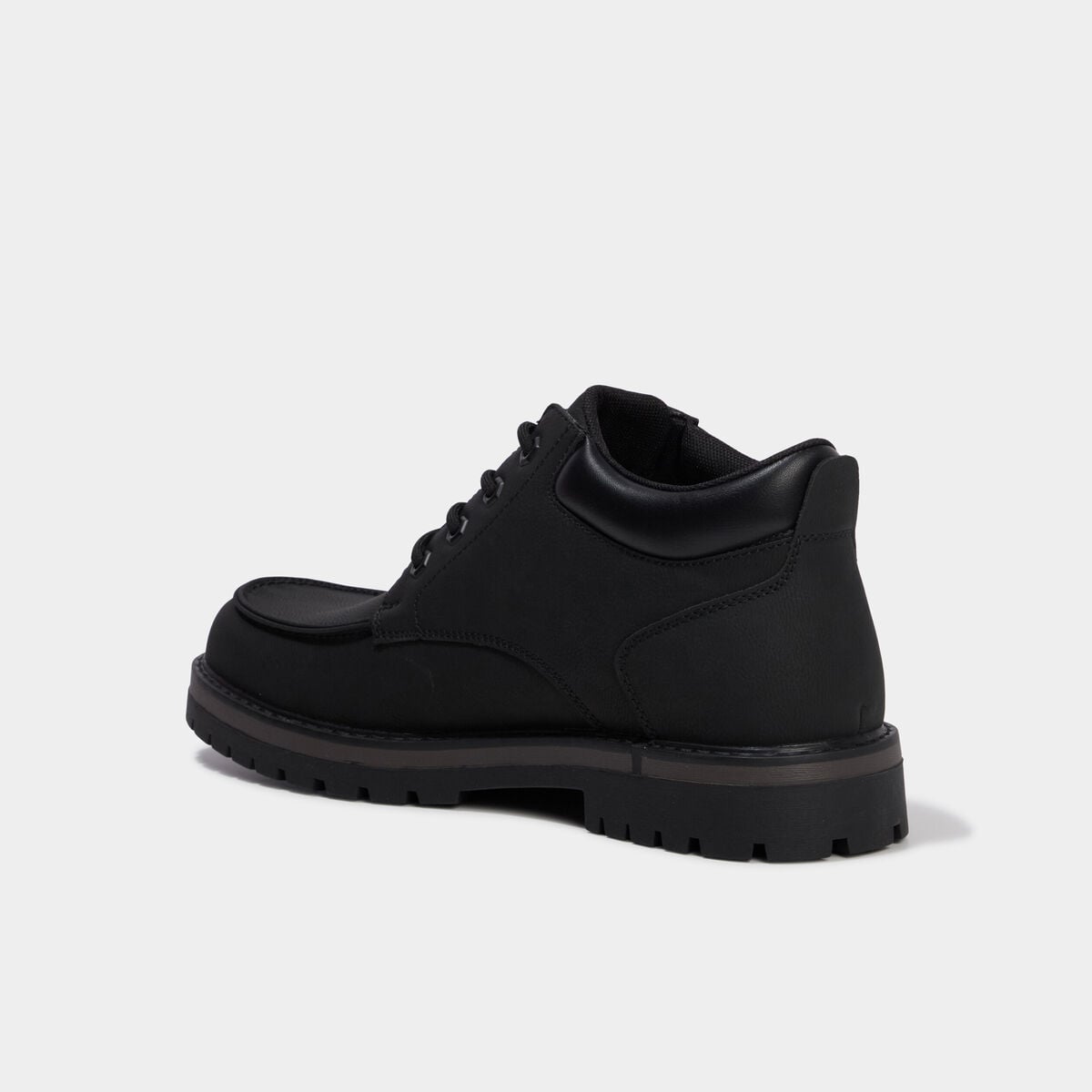 Boots crant&eacute;es &agrave; lacets noir homme