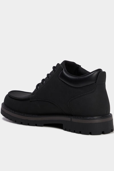 Boots crant&eacute;es &agrave; lacets noir homme