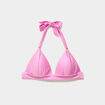 Haut de maillot de bain forme triangle rose clair femme