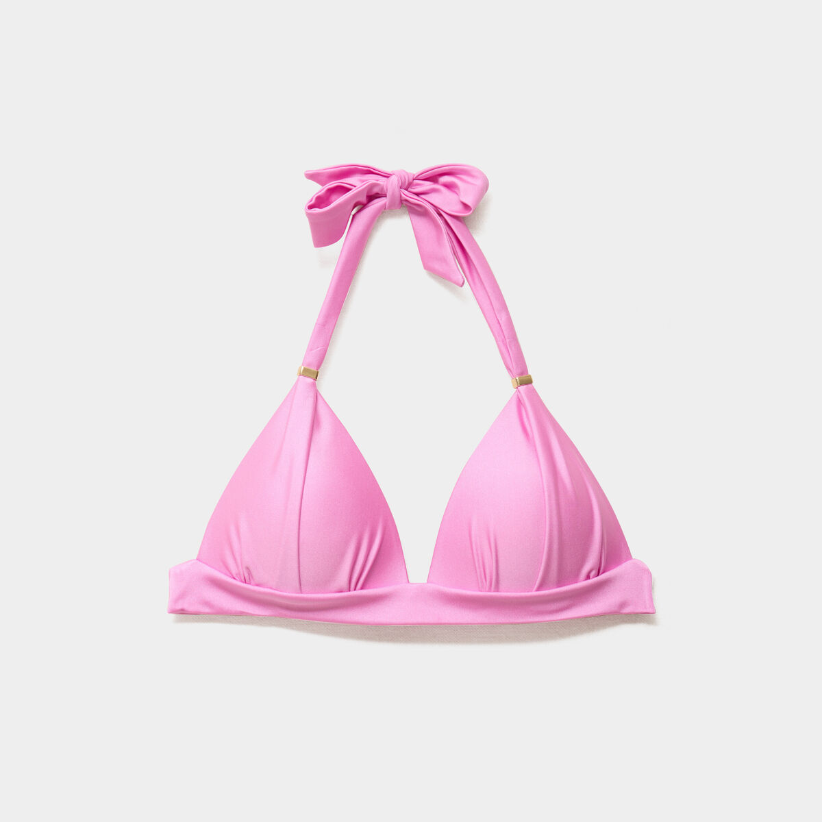 Haut de maillot de bain forme triangle rose clair femme