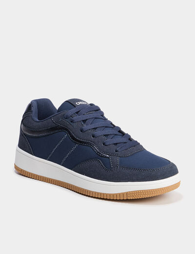 Tennis basses à lacets bleu marine femme