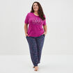 Ensemble pyjama pantalon 2 pièces bleu femme grande taille