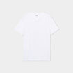 T-shirt manches courtes col tunisien blanc homme