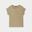 T-shirt col rond manches courtes Liberto vert kaki femme