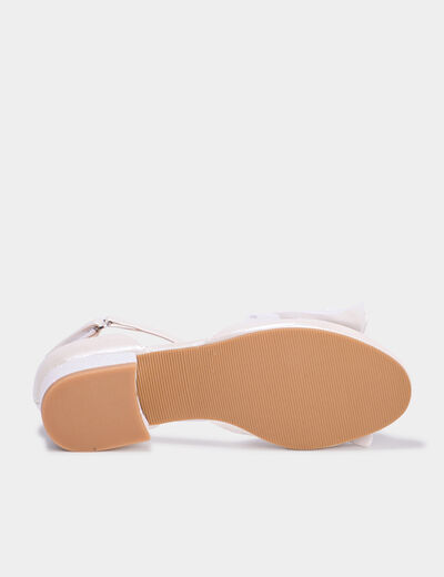 Babies à talons avec noeuds blanc fille