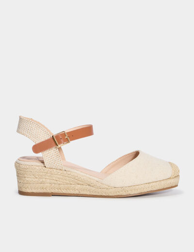 Espadrilles compensées sable femme