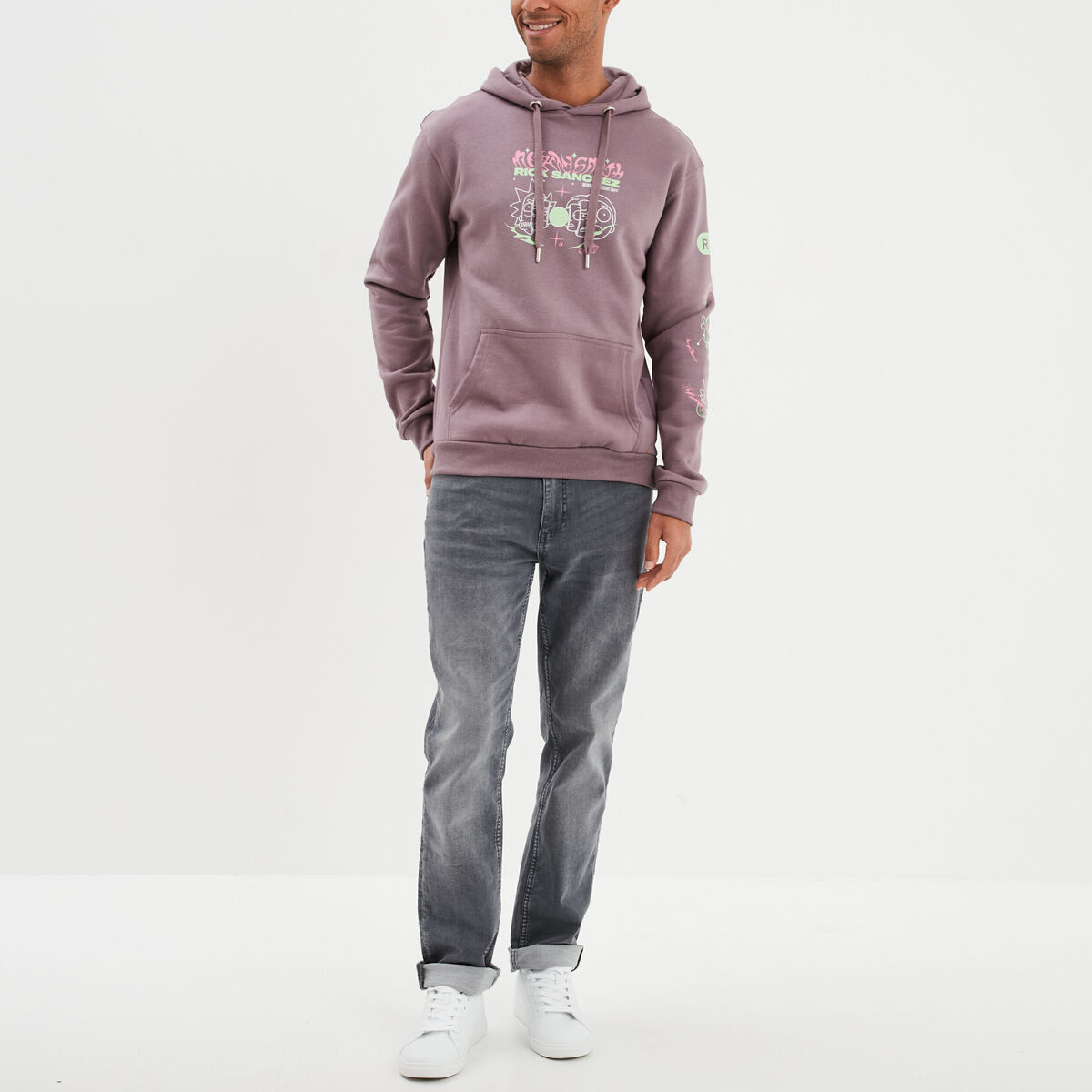 Sweat hoodie à capuche Rick et Morty parme homme