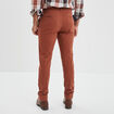Pantalon chino slim coton marron foncé homme