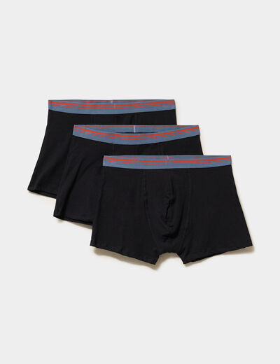 Lot 3 boxers coton majoritaire noir homme