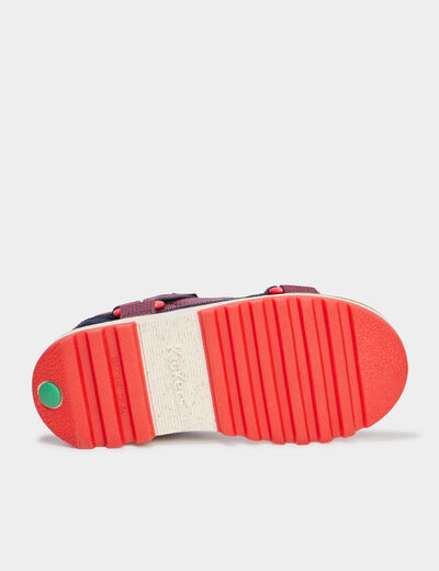 Sandales à scratchs Kickers Kickclock rouge garçon