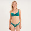 Soutien-gorge corbeille padd&eacute; dentelle vert turquoise femme