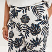 Pantalon carotte fluide ecru femme grande taille