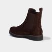Boots chelsea effet su&eacute;dine marron fonc&eacute; femme