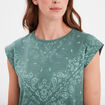T-shirt col rond manches courtes Creeks vert émeraude femme