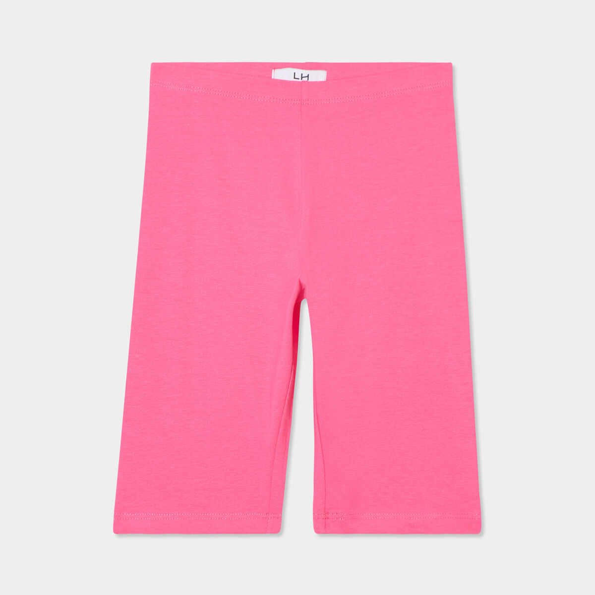 Legging cycliste coton taille élastiquée rose fushia fille
