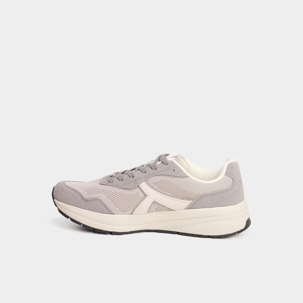 Baskets running de sport &agrave; lacets gris homme