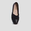 Ballerines compensées en cuir noir femme