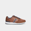 Baskets running à lacets marron homme