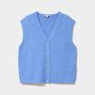 Gilet sans manches col en V bleu electrique femme