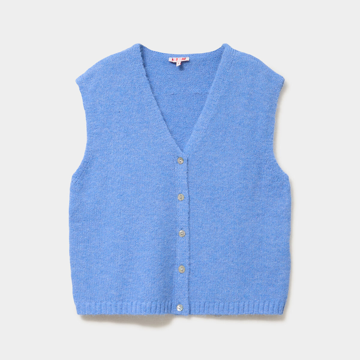 Gilet sans manches col en V bleu electrique femme