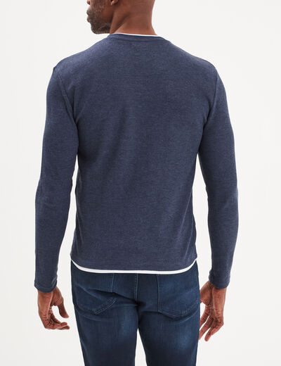 T-shirt col rond Creeks bleu marine homme