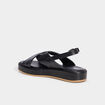 Sandales plateformes &agrave; brides crois&eacute;es noir femme