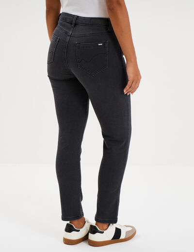 Jean stretch slim 7/8 &egrave;me denim noir femme