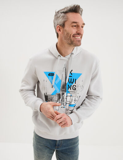 Sweat hoodie molleton Star Wars gris homme