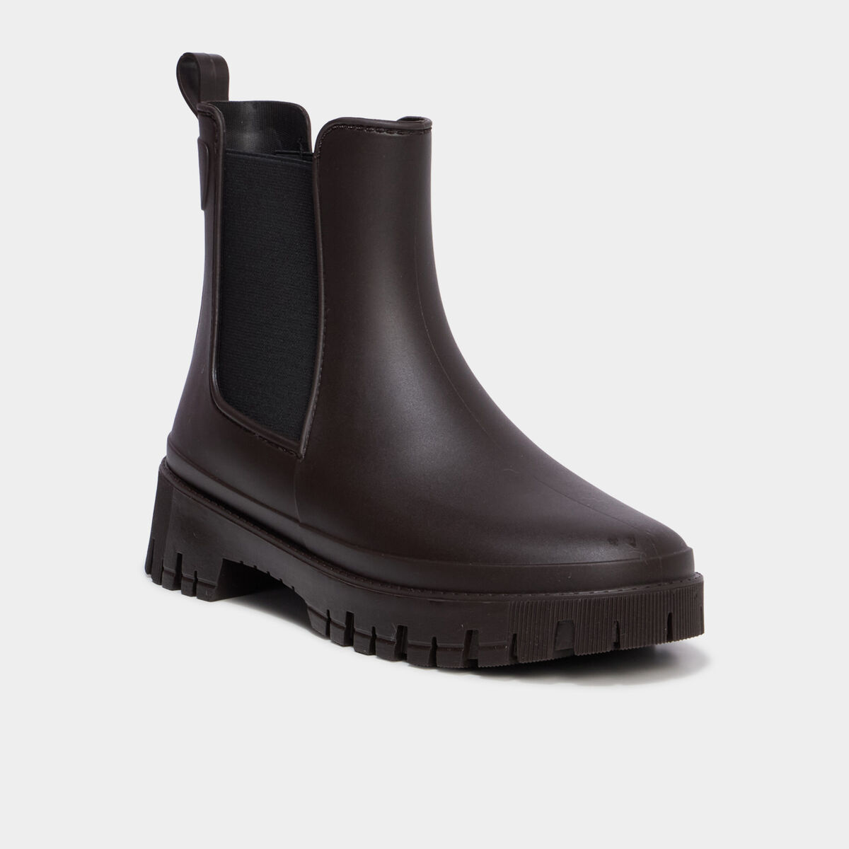 Bottes de pluie crant&eacute;es marron femme
