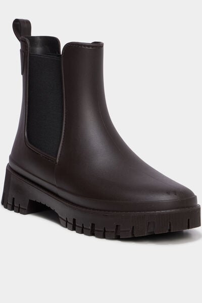 Bottes de pluie crant&eacute;es marron femme