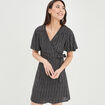 Robe courte portefeuille noir femme