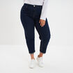Jeans mom cropped taille haute denim brut femme grande taille