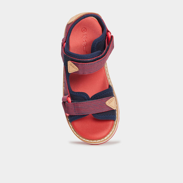 Sandales à scratchs Kickers Kickclock rouge garçon