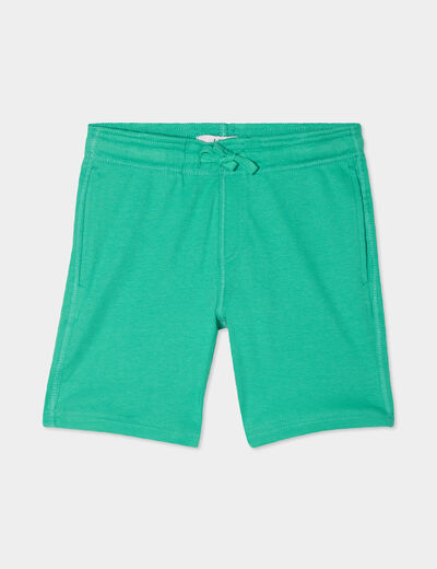 Short jogging droit taille élastiquée vert menthe garçon