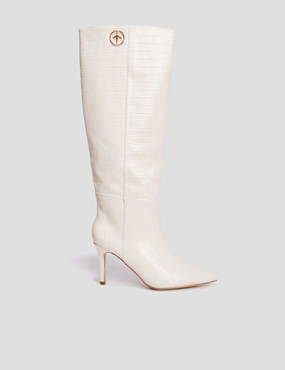 Bottes vernies croco Mosquitos blanc femme