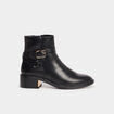 Bottines à talons zippées avec boucles noir femme