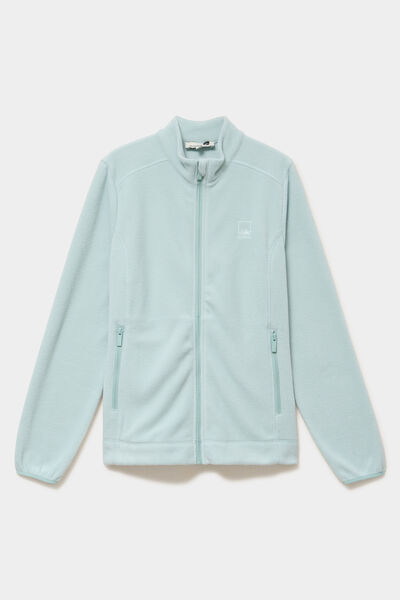 Veste polaire zipp&eacute; manches longues bleu gris femme