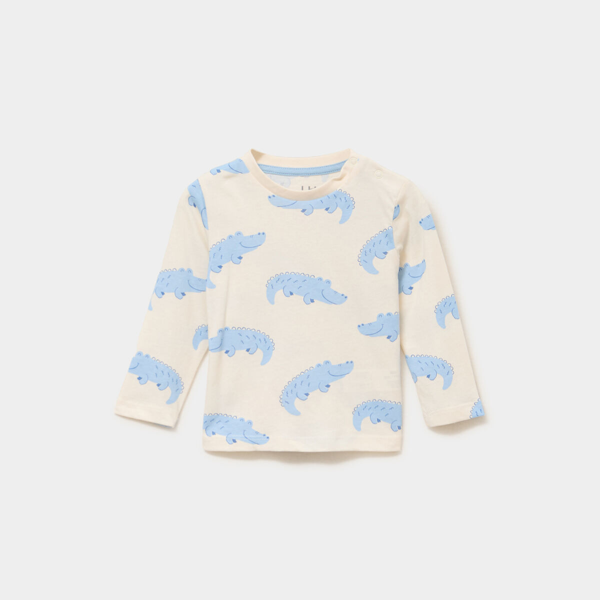 T-shirt manches longues coton ecru b&eacute;b&eacute; gar&ccedil;on