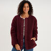 Veste r&eacute;versible matelass&eacute;e et polaire violet fonc&eacute; femme