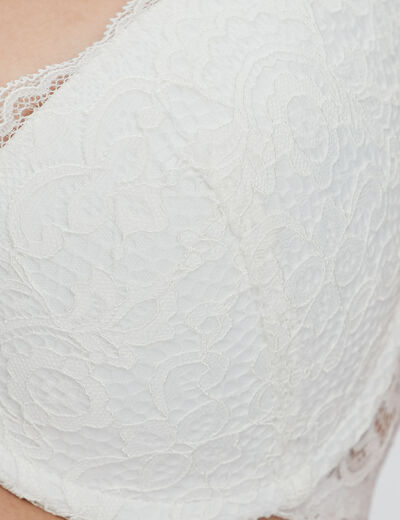 Soutien-gorge en dentelle ampliforme ecru femme