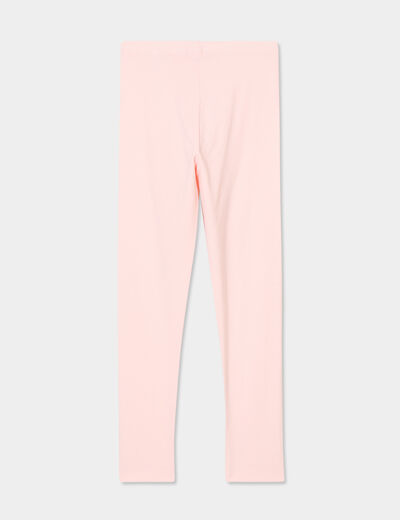 Legging en maille coton rose fille