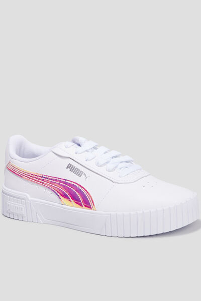 Tennis à lacets Puma Carina 2.0 Holo blanc fille