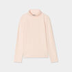 T-shirt col roul&eacute; manches longues coton rose clair fille