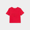 T-shirt cropped ajusté broderie Creeks rouge femme