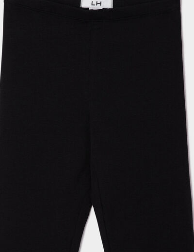 Legging long coton taille élastiquée noir fille