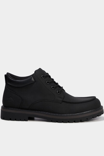 Boots crant&eacute;es &agrave; lacets noir homme