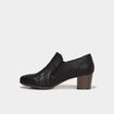 Bottines confort &agrave; talons zipp&eacute;s noir femme