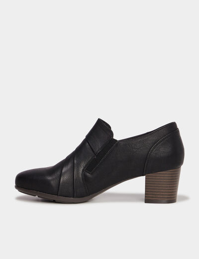Bottines confort &agrave; talons zipp&eacute;s noir femme
