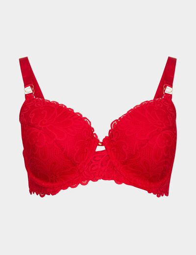 Soutien-gorge emboîtant dentelle rouge femme grande taille
